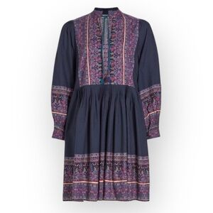 NWT Sea Celine New York Iris Adella Tunic Dress Long Sleeve Purple Boho S